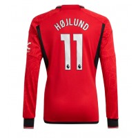 Camiseta Manchester United Rasmus Hojlund #11 Primera Equipación 2023-24 manga larga